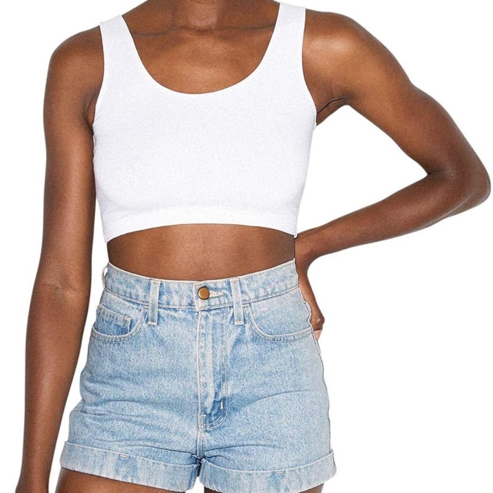American Apparel Women’s Denim High Cuff Short